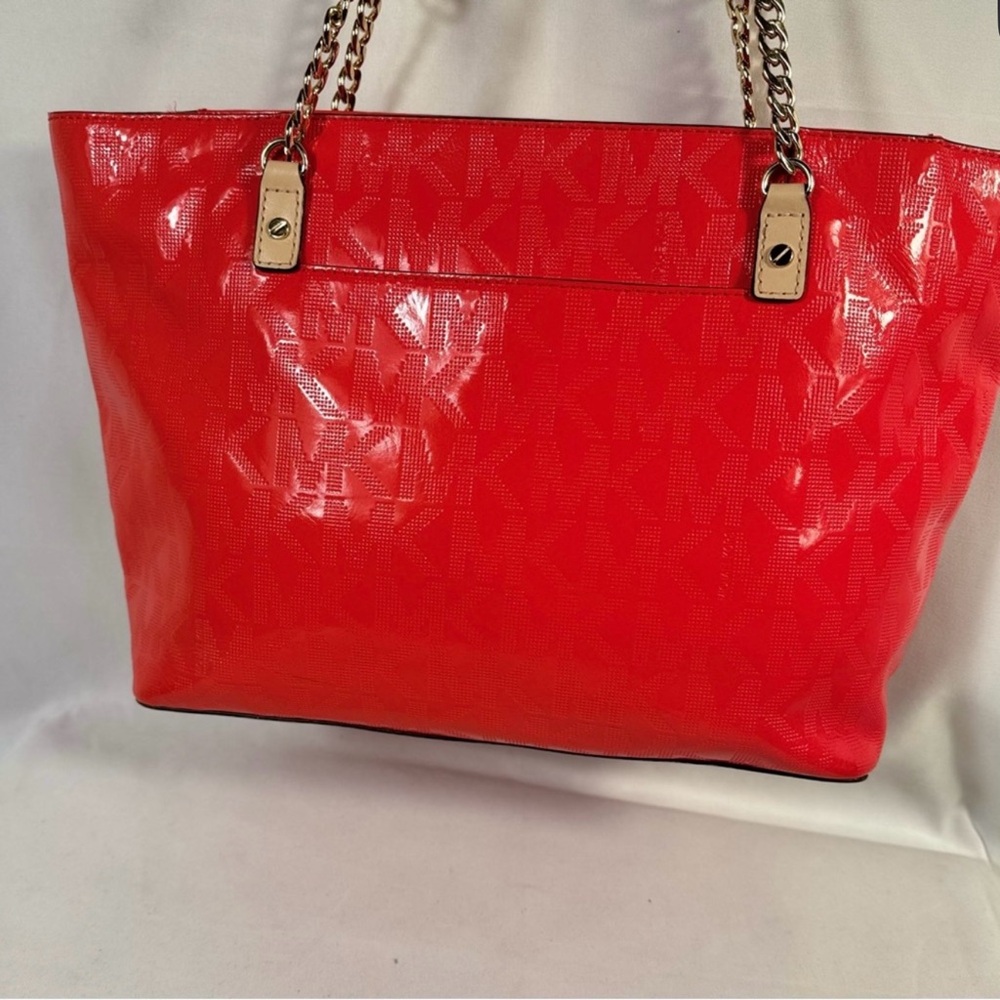 Michael Kors Patent Leather Red Tote Bag - Picture 2 of 11